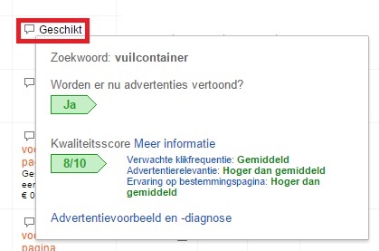 waar kun je kwaliteitsscore vinden